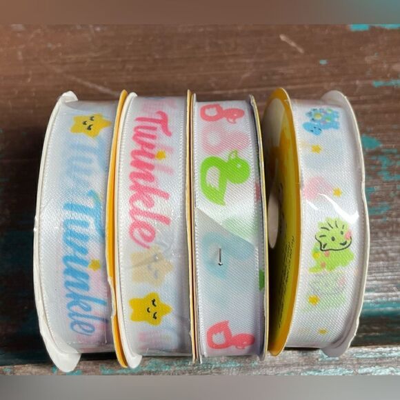 12 NEW BABY THEME! New & Partial Rolls Ribbon Arts & Crafts NWT - Picture 2 of 6